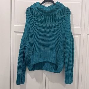 Free People Wide Neck Chunky Knitted Sweater